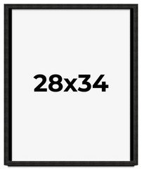 28×34 Shadow Box Black Rustic Barnwood Display Frame | 1.125 Inch Deep | 0.875