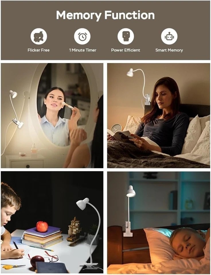 LED Desk Lamp 360° Adjustable Lamp with Clamp Eye-Caring Reading Desk Light New gallery