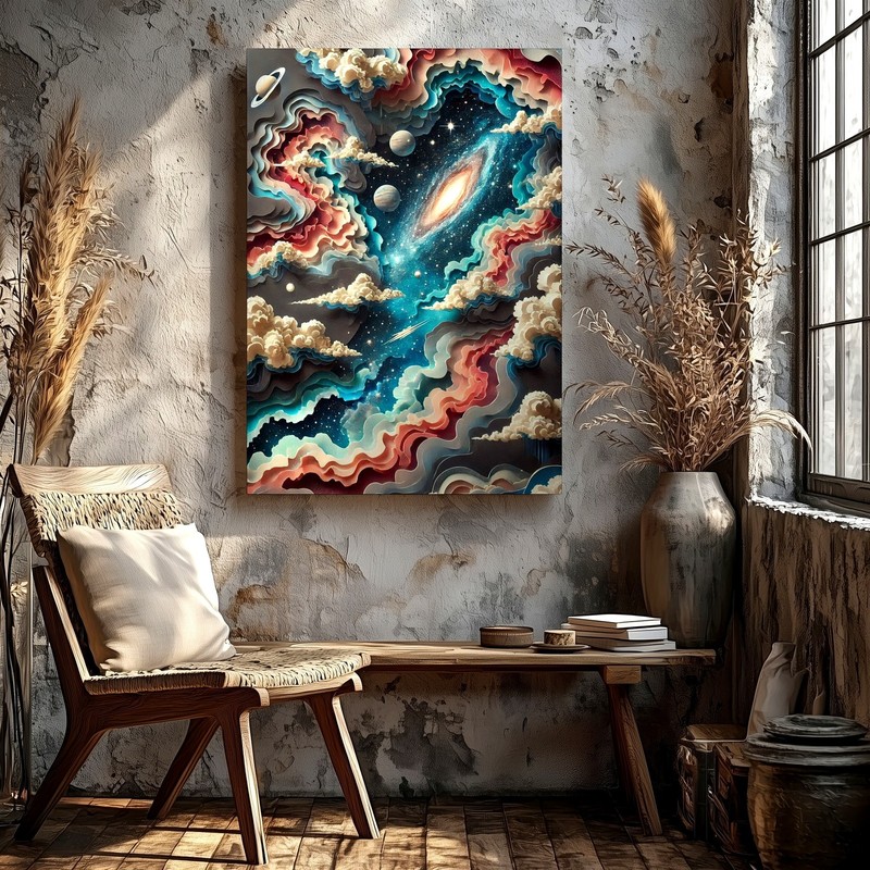 Wall Art Abstract Galaxy Space Cloudscape Celestial Nebula Canvas Print Decor gallery