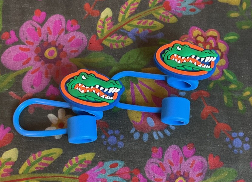 2 NEW Silicone Straw Toppers FLORIDA College Team Logo Straw Cap Topper NCAA NEW gallery
