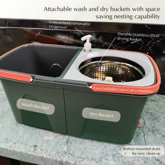 Easy Spin Microfiber Spin Mop and Bucket Set with Handle gallery