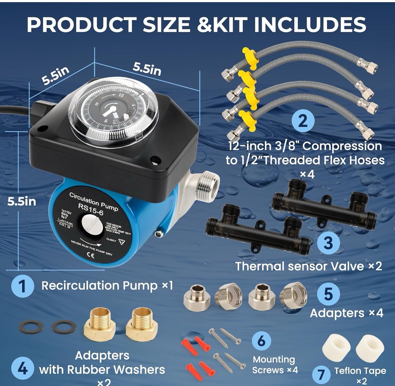 Hot Water Recirculating Pump Kit for Tank Water Heaters gallery