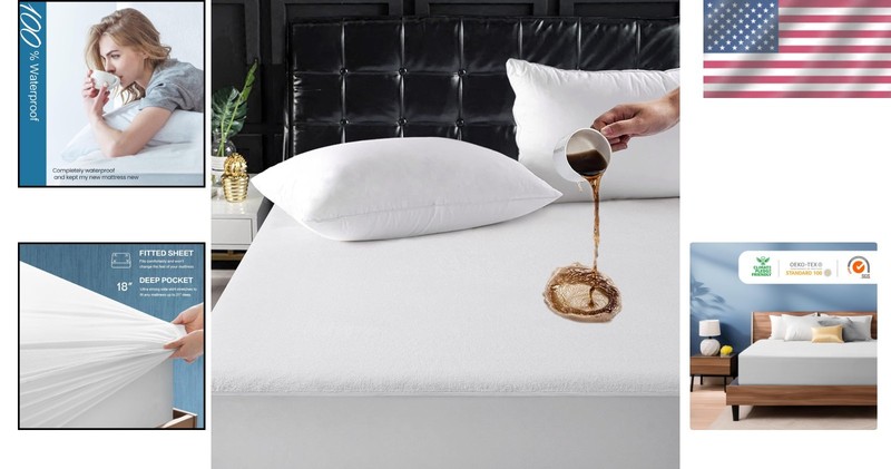 King Size Waterproof Mattress Protector - 100% Microfiber & Breathable Comfort gallery