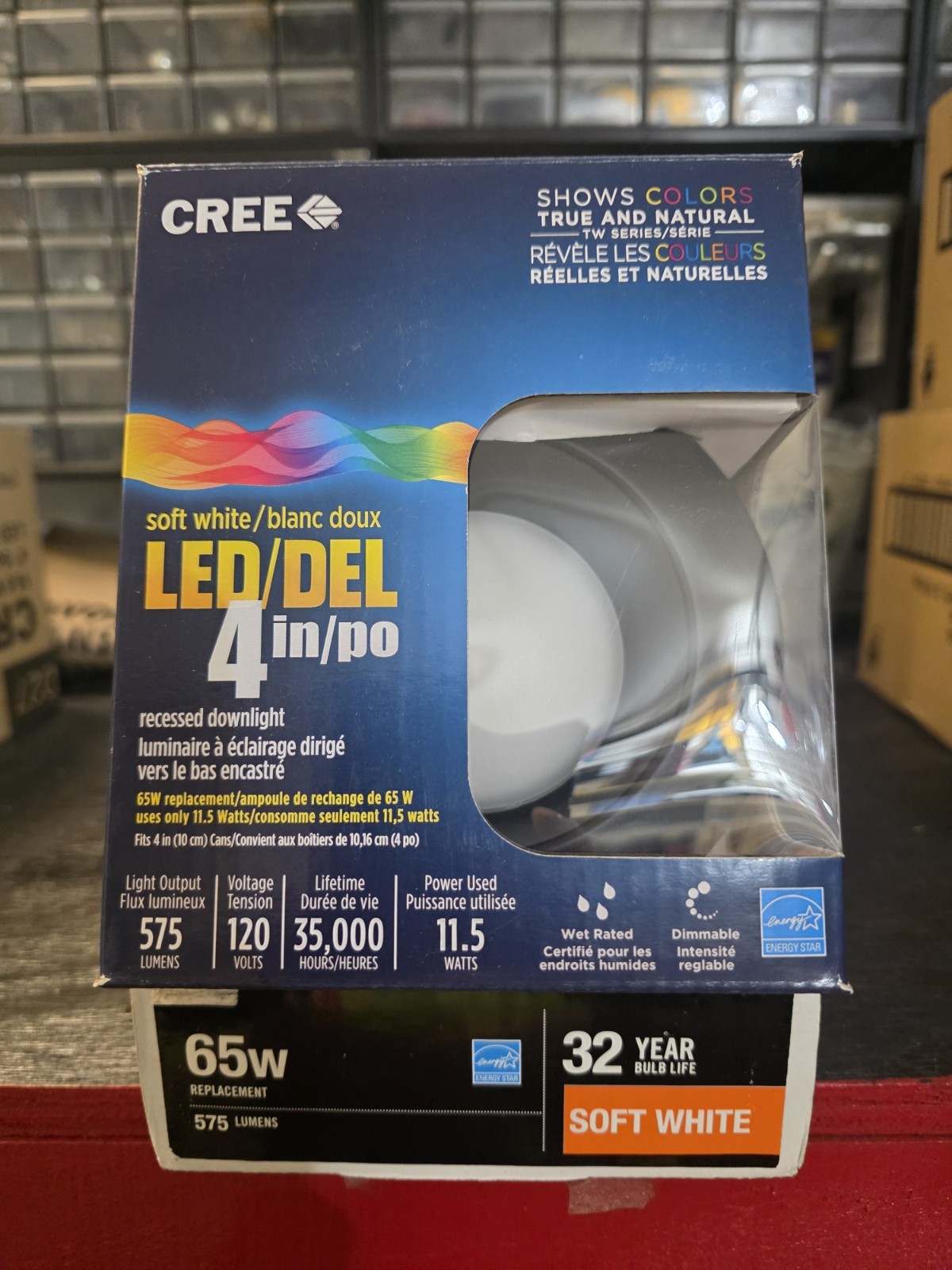 Cree 65w 4 in LED Recessed Downlight Soft White Dimmable 575 Lumens Black Color gallery
