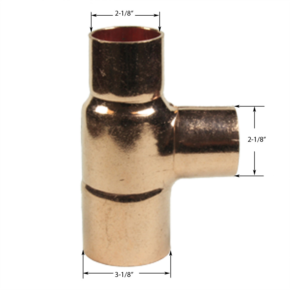 Libra Supply 3'' x 2'' x 2'' inch Copper Pressure Reducing Tee C x C x C gallery