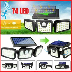 Solar Lamp Security Lights Motion Sensor 3 Head 6000LM Adjustable Flood Lights