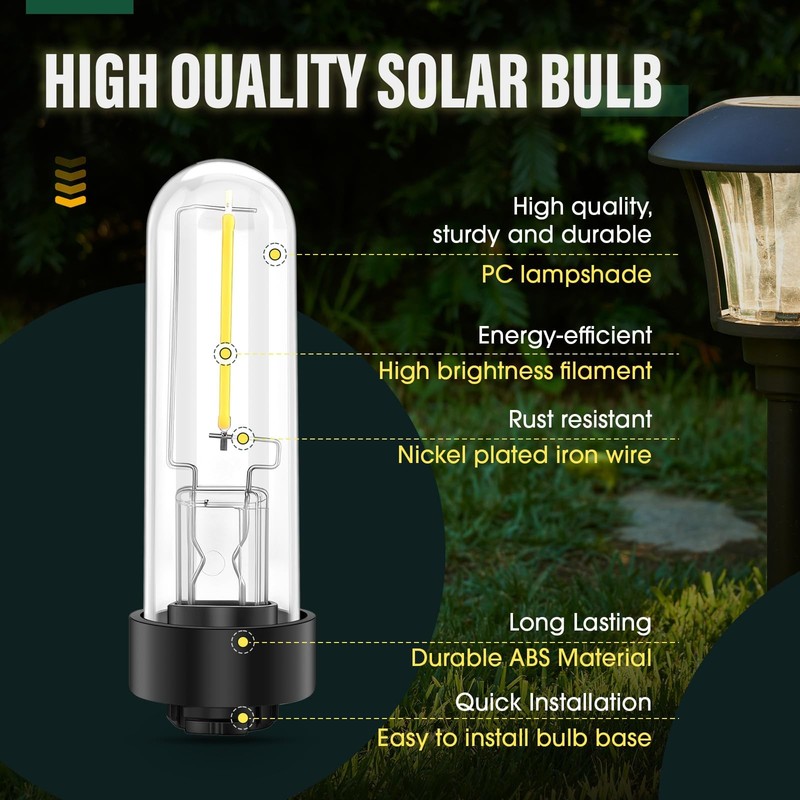 4 Pack Solar Light Replacement Bulbs Warm White 3000k 0.5w DC 3v Solar Bulbs ... gallery