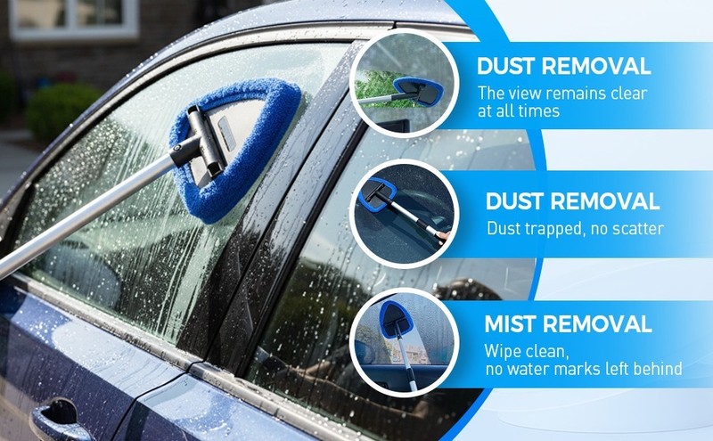 Windshield Cleaning Tool,Car Window Glass Wiper Cleaner,4/8XBrush Pad Extendable gallery