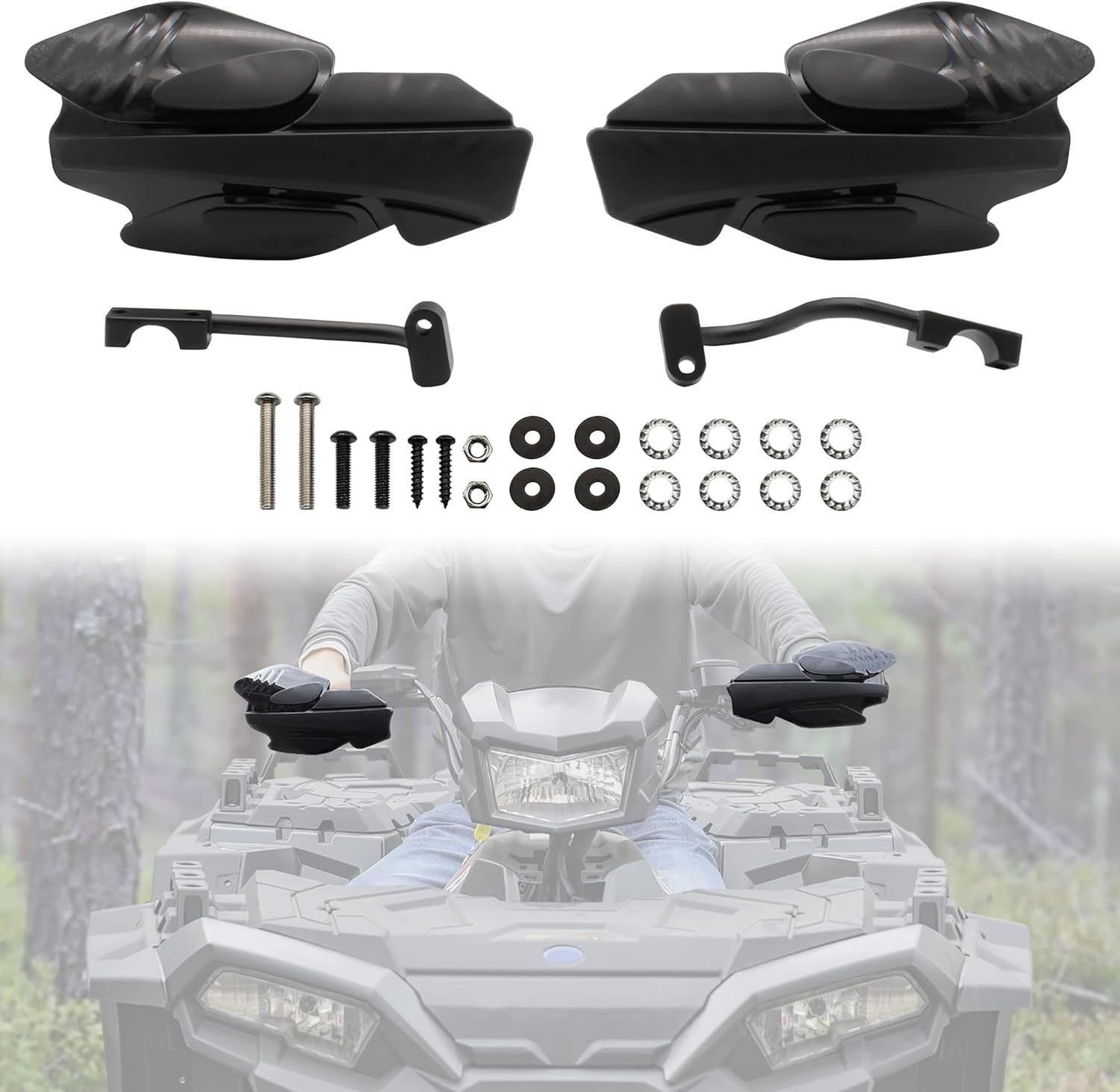 Handguards with Mount Brackets Kit for Polaris Sportsman Scrambler 400 450 57... gallery
