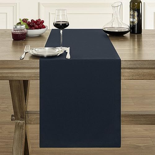 Basic Linen Style Table Runner, 14 x 48 Inch Rustic 14x48 Inch Dark Navy gallery