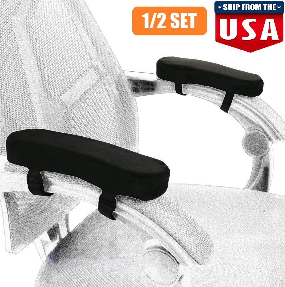 4× Thick Memory Foam Chair Armrest Pads Office Chair Arm Elbow Rest Covers USA gallery