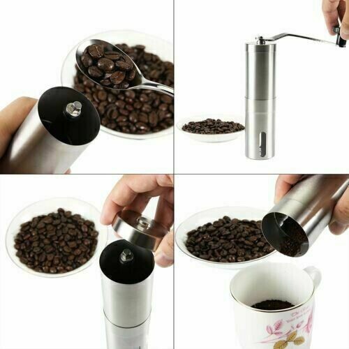 Manual Coffee Bean Grinder Stainless Steel Hand Coffee Mill Ceramic Burr US Ship gallery