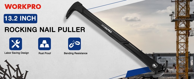 WORKPRO 13" Nail Puller, Cats Paw Pry Bar with Cats Paw and Rocking Nail Puller gallery