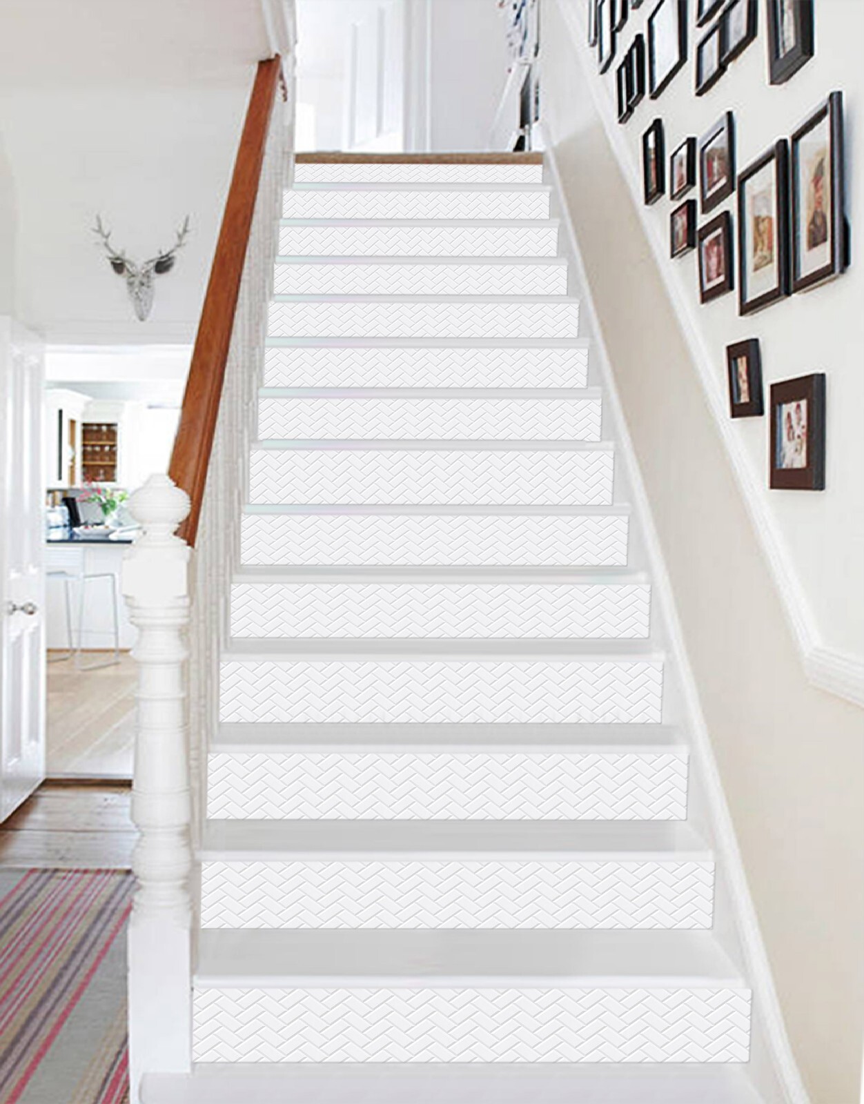 3D White Wave Texture AZ620 Stair Risers Decoration Mural Vinyl Wallpaper Kay gallery