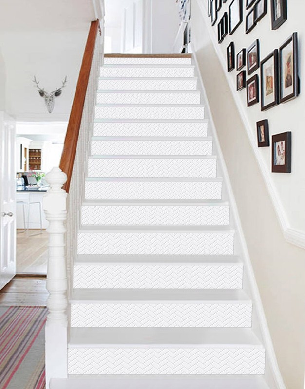 3D White Wave Texture AZ620 Stair Risers Decoration Mural Vinyl Wallpaper Kay gallery