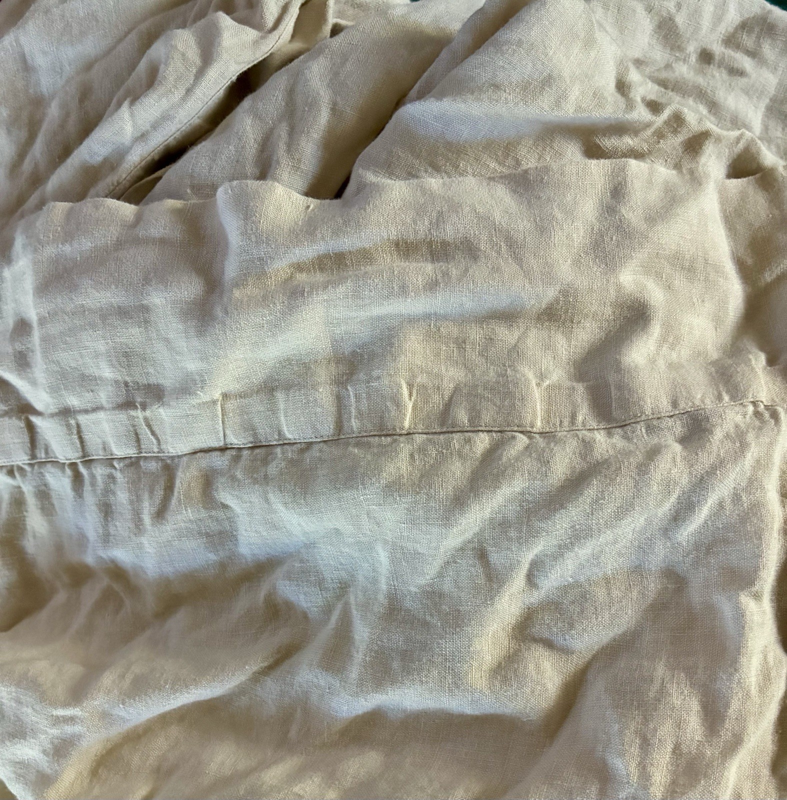 Quince Cream Linen Queen Bedding Set Washed But Not Used gallery