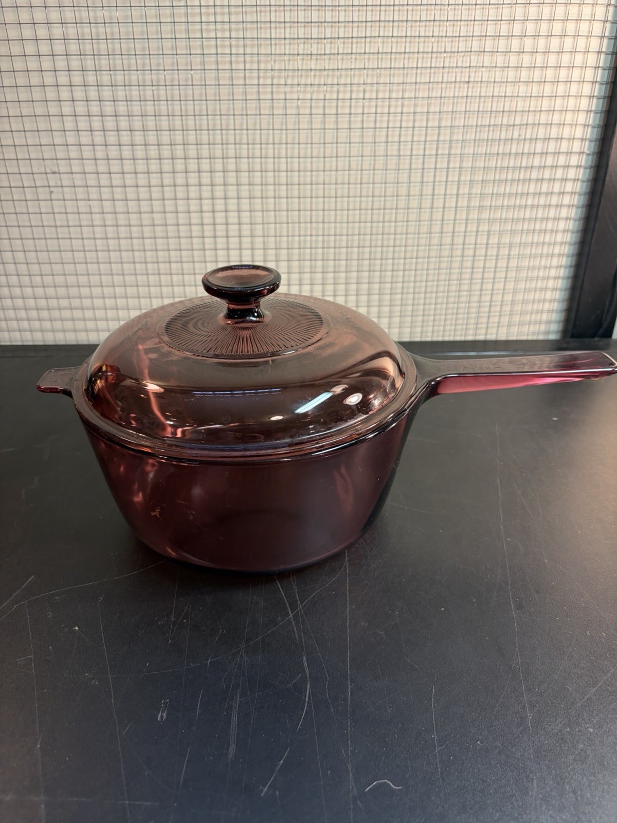 VISIONS Corning Cranberry Vision Ware Glass Handled Saucepan with Lid 2.5L gallery