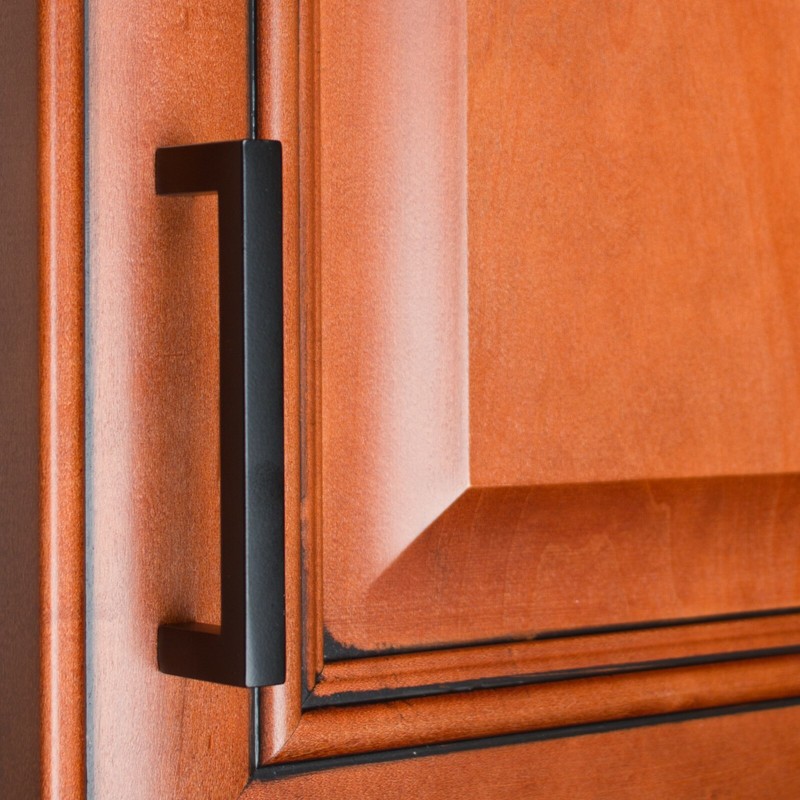 GlideRite 3-3/4" CC Solid Square Cabinet Bar Pull Matte Black - 87226-MB-1 gallery