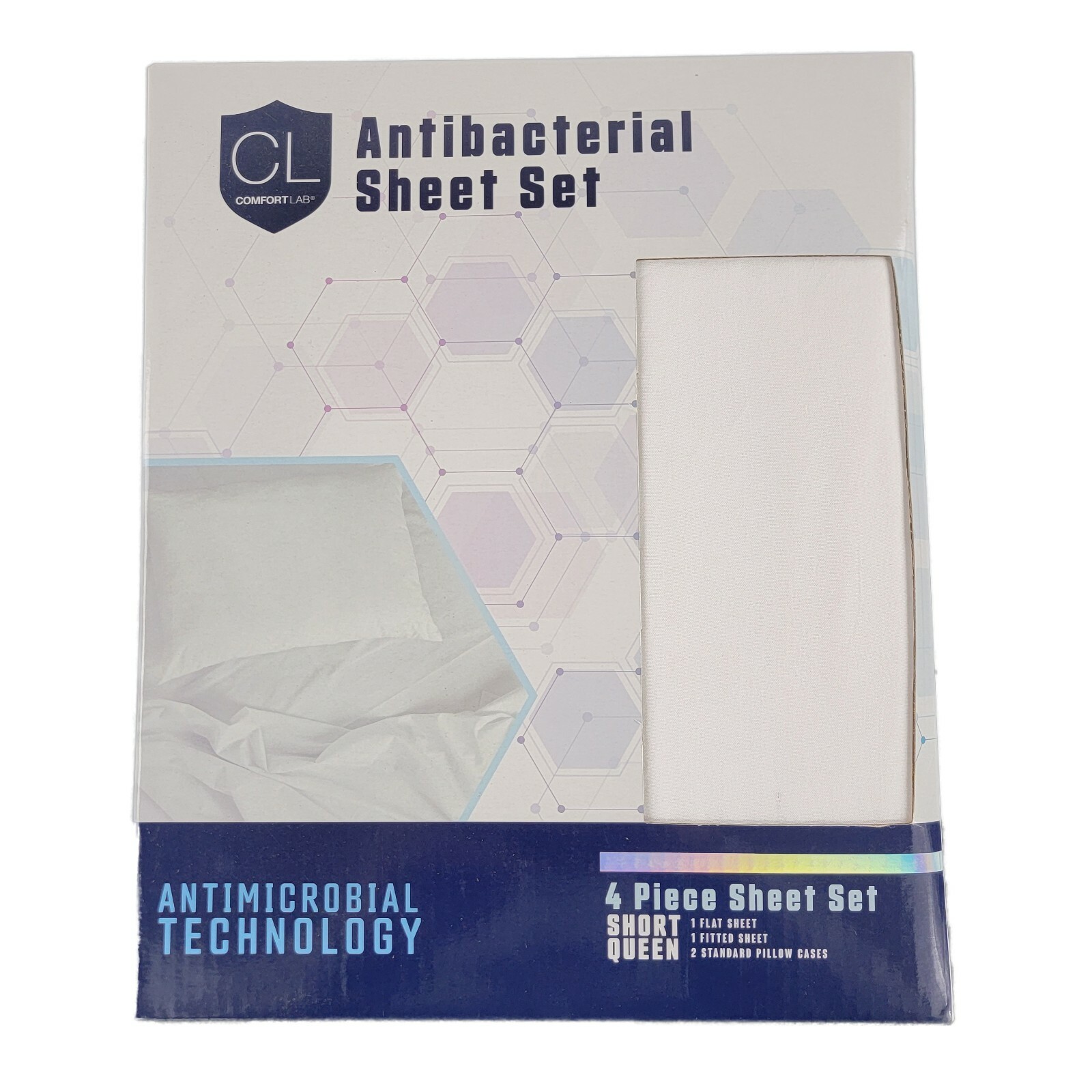 4 Piece Short Queen White Antibacterial Sheet Set RV Camper Microfiber Pillow gallery