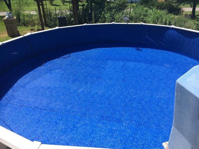 24 ft round above ground pool purchaced and installed by Campbell pools gallery