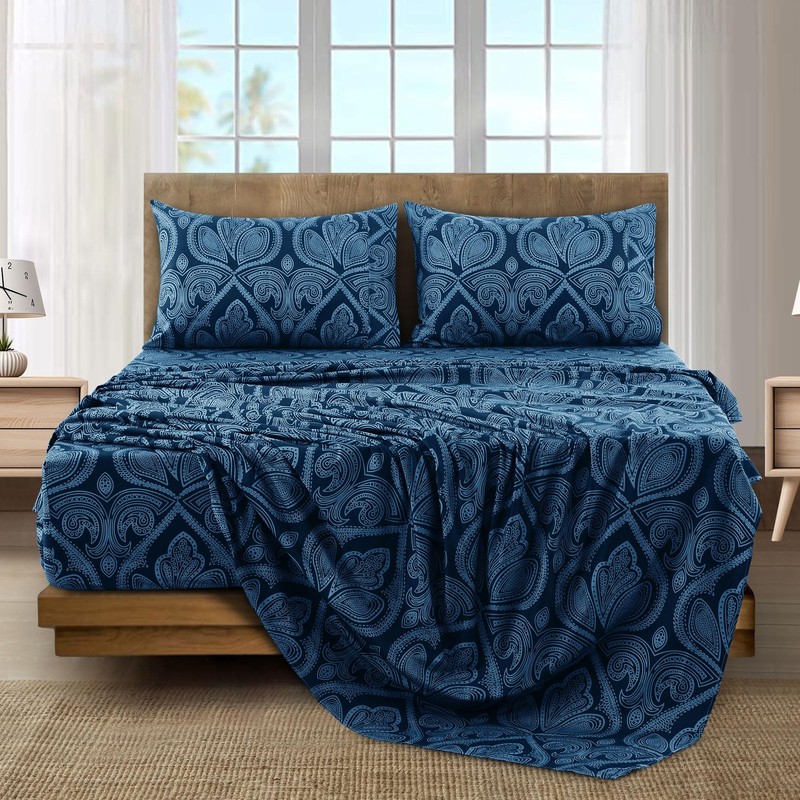 Lux Decor Queen Sheet Set 6-Pc Cooling Bed Set Breathable Hotel Sheets Microf... gallery