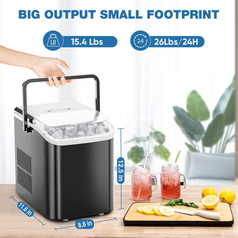 Portable Countertop Bullet Ice Maker with Ice Scoop - 26lbs of Ice in 24 Hours gallery