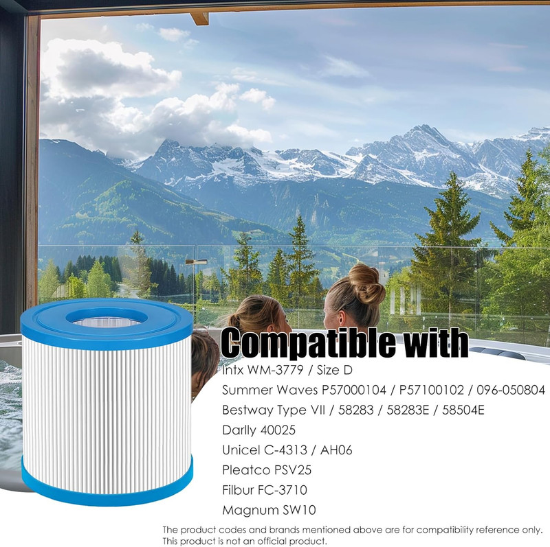 Type D Pool Filter Cartridge Replacement for Funsicle/Summer Waves - 4 Pack gallery