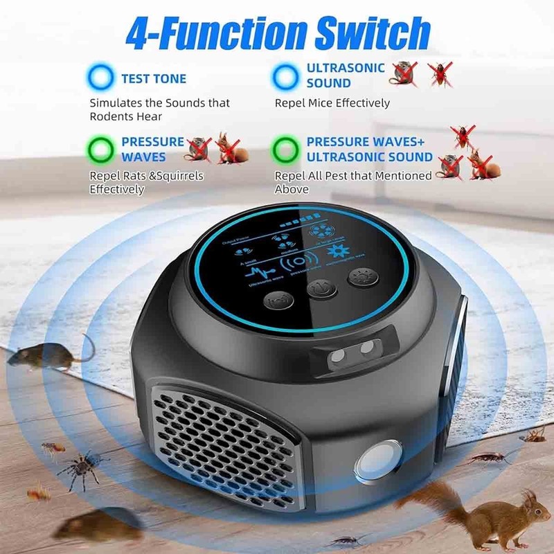 Pest Repeller Mouse Blocker Rat Deterrent 4-in-1 Ultrasonic Rodent Repellent gallery