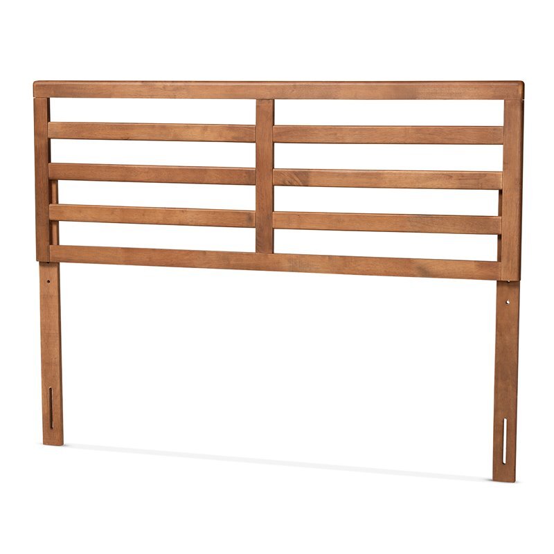 Baxton Studio Akemi Walnut Finished Wood Full Size Headboard gallery