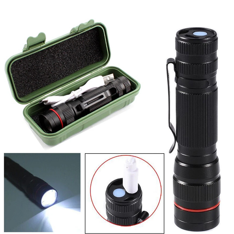 35000000 lumens Small LED Mini Flashlight Pocket Super Bright Torch Rechargeable gallery