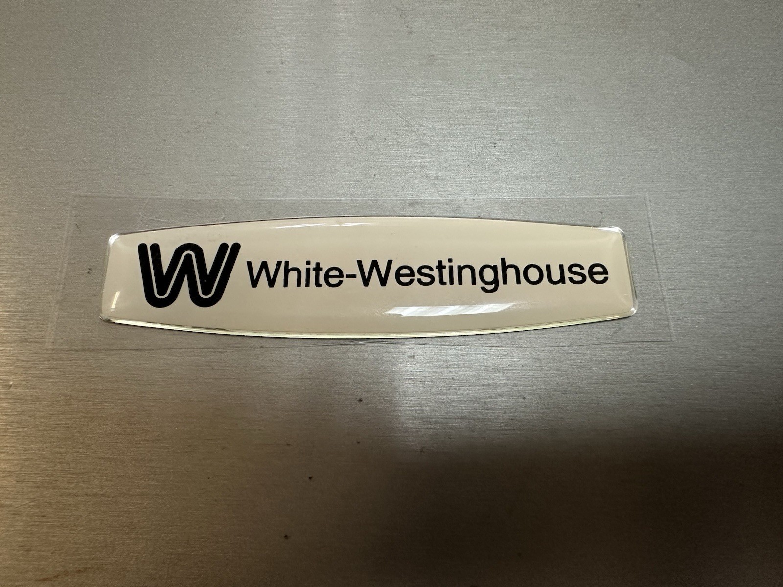 White-Westinghouse PU Crystal Dome Emblem Badge Nameplate Sticker, Beige, New gallery