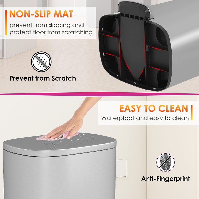 Kitchen Trash Can With Lid For Office Bedroom Step Trash Bin 13 Gallon/50 Liter gallery