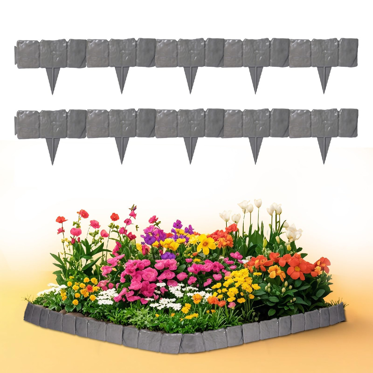 Yigmaw 2026 Edging For Landscaping - Garden Edging Border-4 In Tall-Plastic gallery