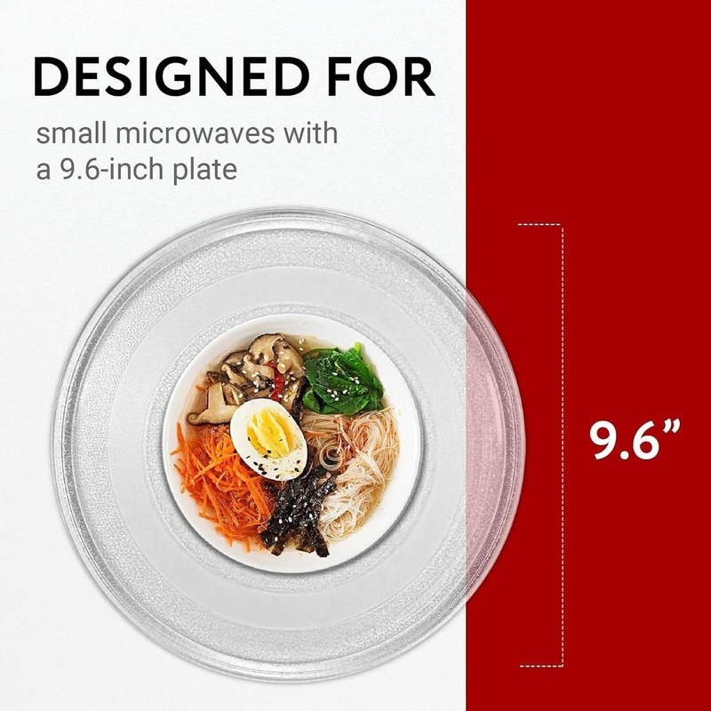 Durable 9.6-Inch Tempered Glass Microwave Tray with 3-Part Coupler - Compatible gallery