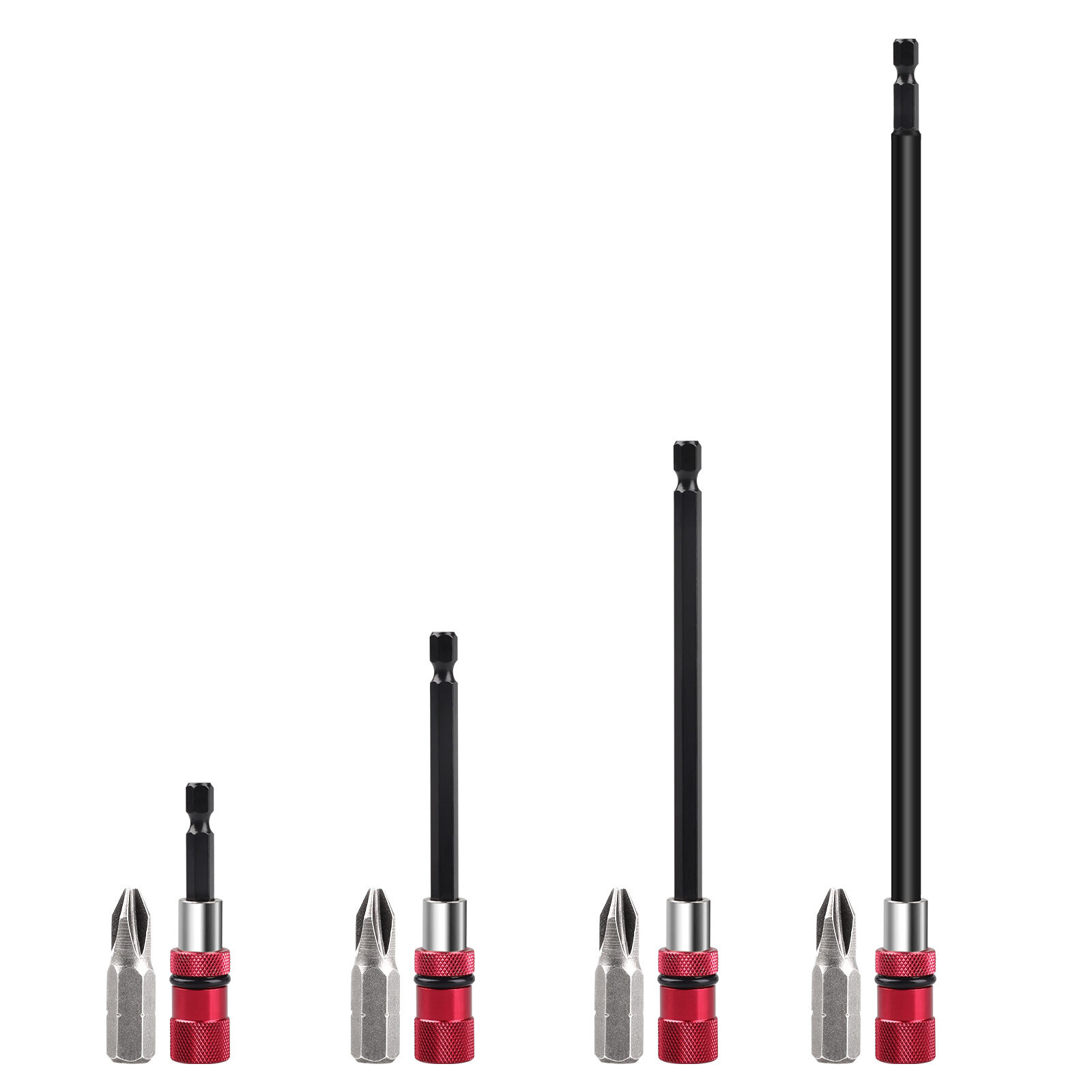 4Pcs 1/4" Hex Shank Drill Bit Extender Magnetic Bit Holder 1/4Inch Chuck Adapter gallery