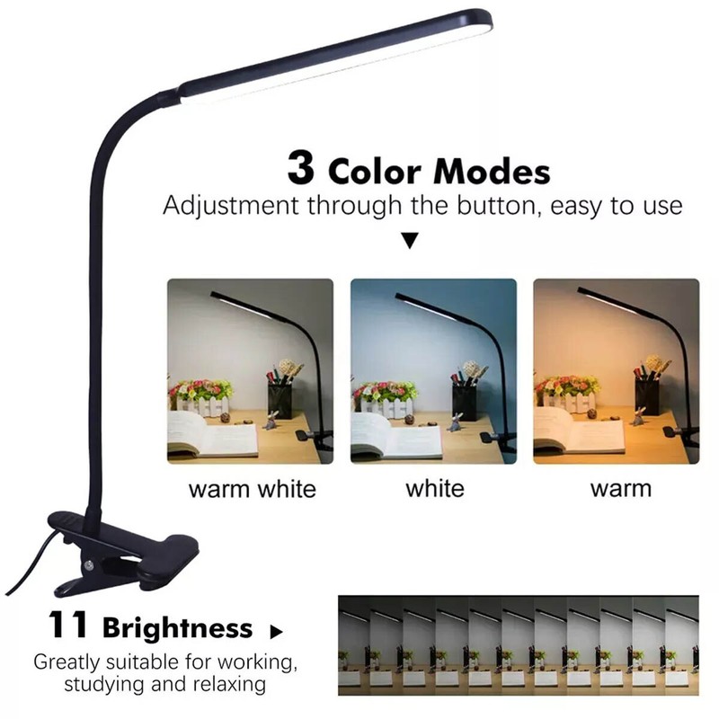LED Desk Lamp Adjustable Swing Arm Lamp with Clamp Eye-Caring Reading Desk Light gallery