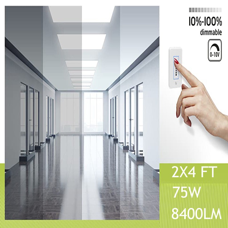2x4 FT LED Flat Panel Troffer Light, 75W 8400LM 5000K Drop Ceiling Office Lights gallery