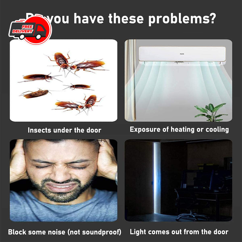 Door Draft Stopper under Noise, Blocker Insulator Sweep Bugs Mice Stripping Dust gallery