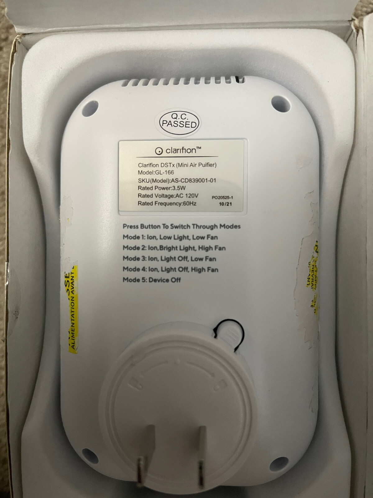 Clarifion DSTx Portable Air Purifier - White gallery