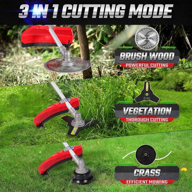 52cc 2-Cycle Weed Wacker Gas Powered 3-in-1 String Trimmer/Edger Grass Trimmer gallery