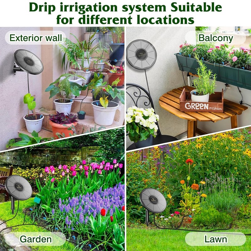 Solar Automatic Irrigation System Balcony Garden Watering with15 Potted Plants gallery