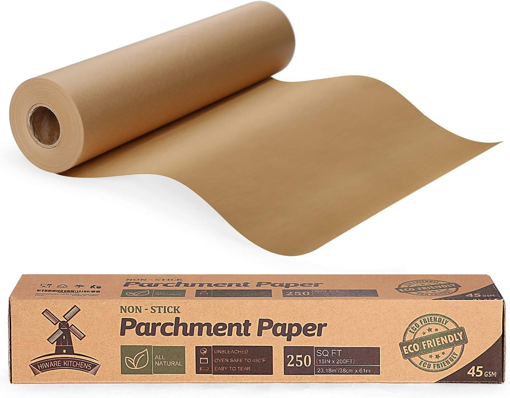Unbleached Parchment Paper for Baking, 15 in X 200 Ft, 250 Sq.Ft, Baking Paper,