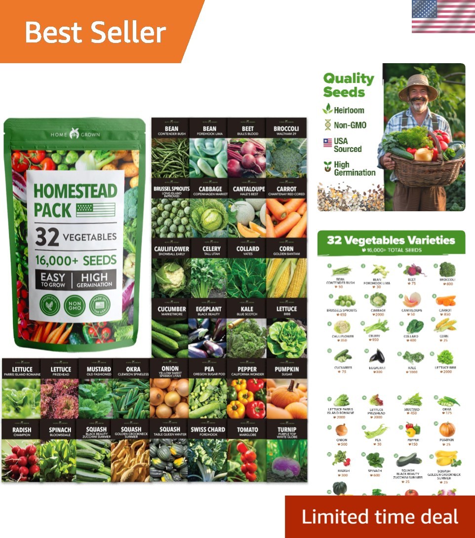 16,000+ Heirloom Vegetable Seeds with High Germination Rate - USA Made gallery