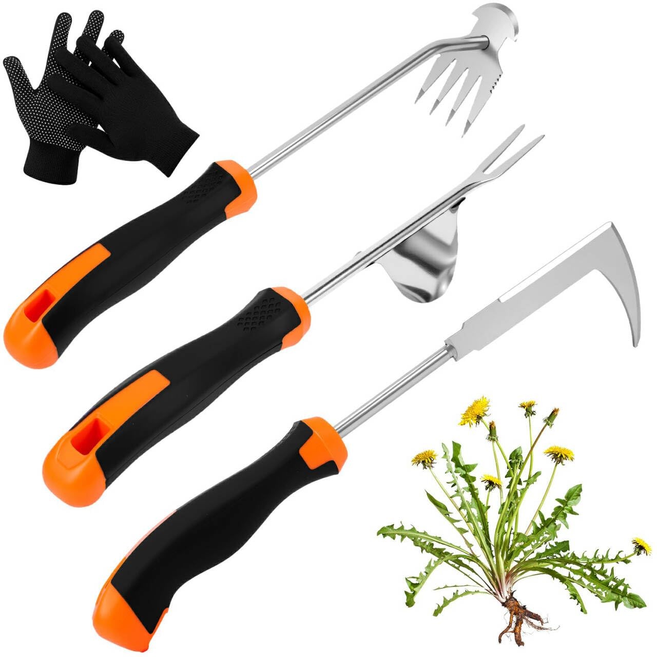 2025 Weed Puller Tool, 4 Pack New Garden Stainless Steel Weeder Tool Black gallery