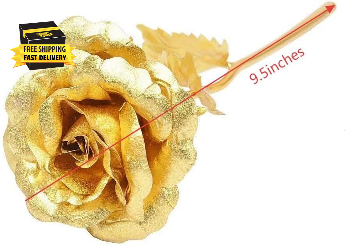 Gold Dipped Rose, Eternal Long Stem Golden Rose | Luxurious Romantic Gift for Wo gallery