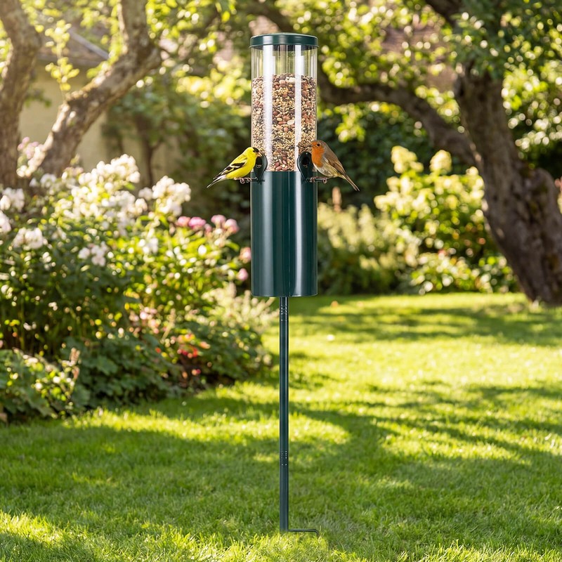 10 LBS Large Capacity Squirrel Proof Bird Feeder with Pole Mount and Baffle gallery