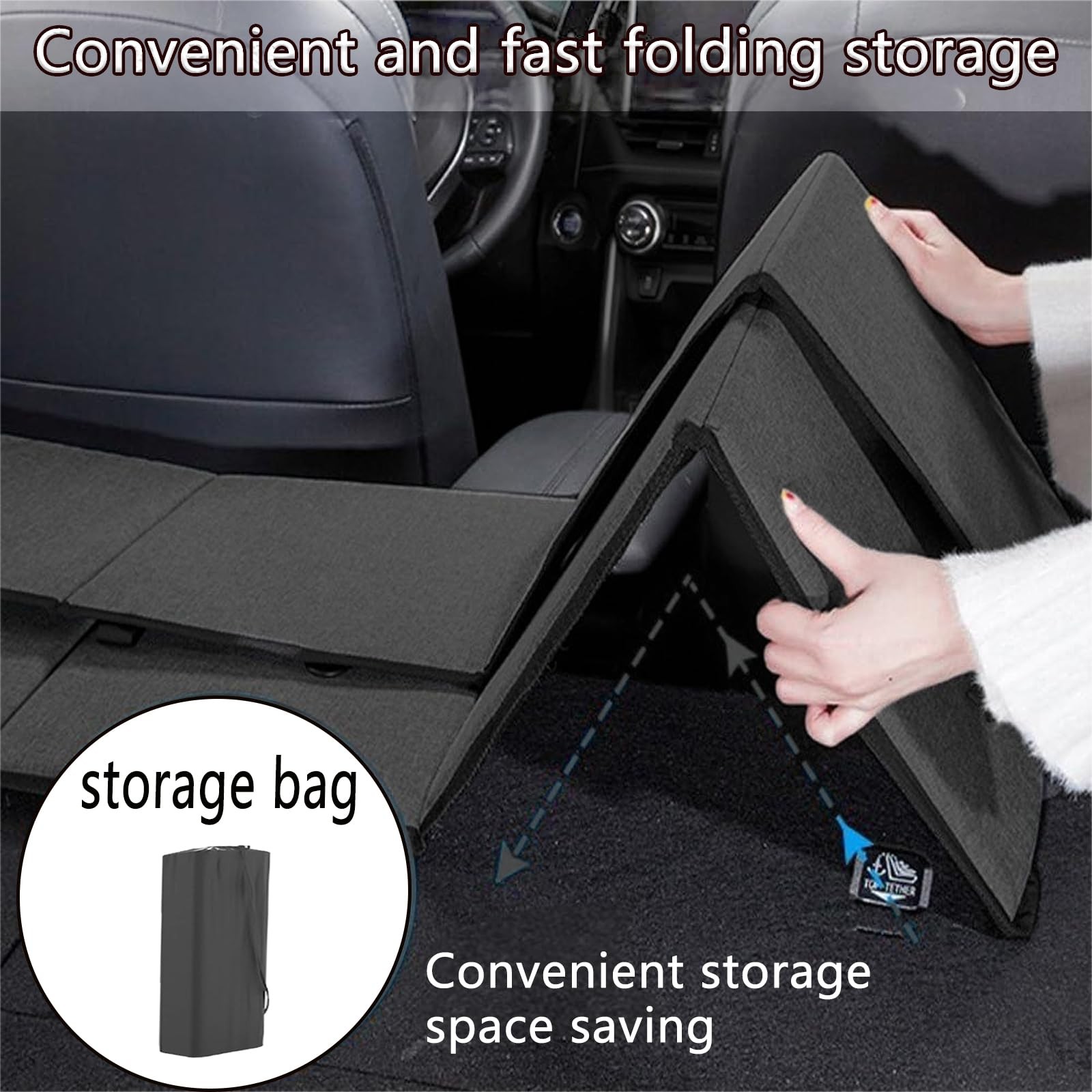 Portable Folding Car Mattress Back Seat Bed Extender for Camping Travel Sleeping gallery