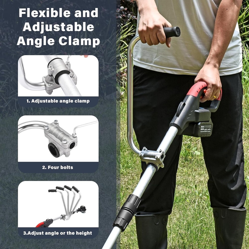 Auxiliary Handle For String Trimmers, Adjustable Position Ergonomic Tool Handle