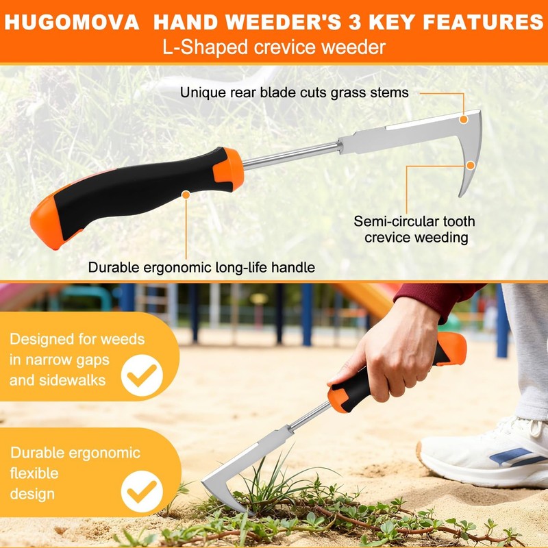2025 Weed Puller Tool, 4 Pack New Garden Stainless Steel Weeder Tool Black gallery