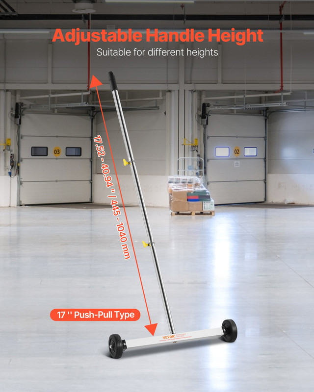 VEVOR Magnetic Sweeper with Wheels, 17 inch, 10 lbs Load Capacity, Lightweight M gallery